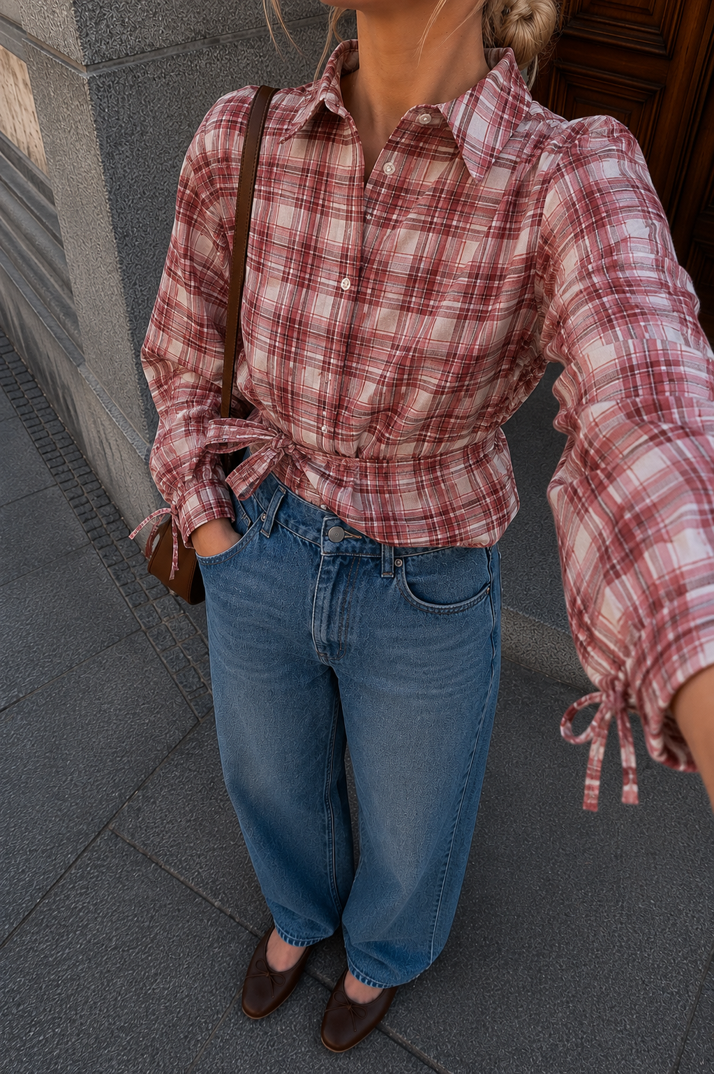 Dear Molly - Quilt Twist Shirt  Ch171499b  - Pink Check