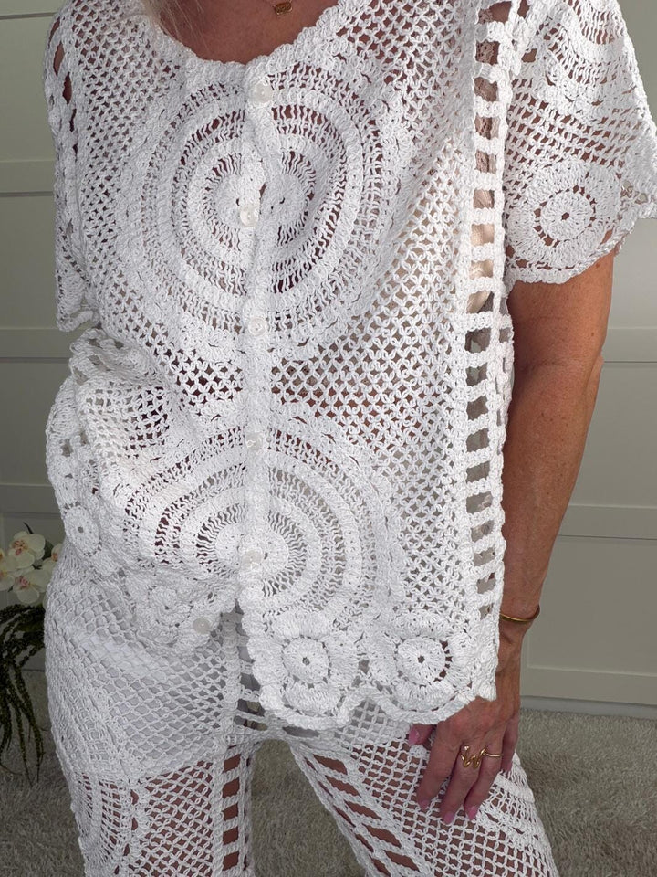 A-bee - Ayleen Blouse - White Bluser 