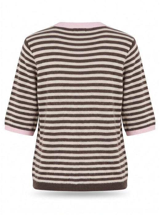 A-Bee - Brooke W6035 - Brown / Pink Stripe Toppe 