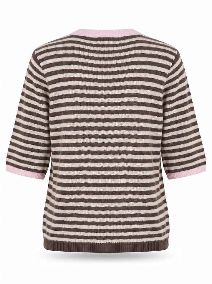 A-Bee - Brooke W6035 - Brown / Pink Stripe Toppe 