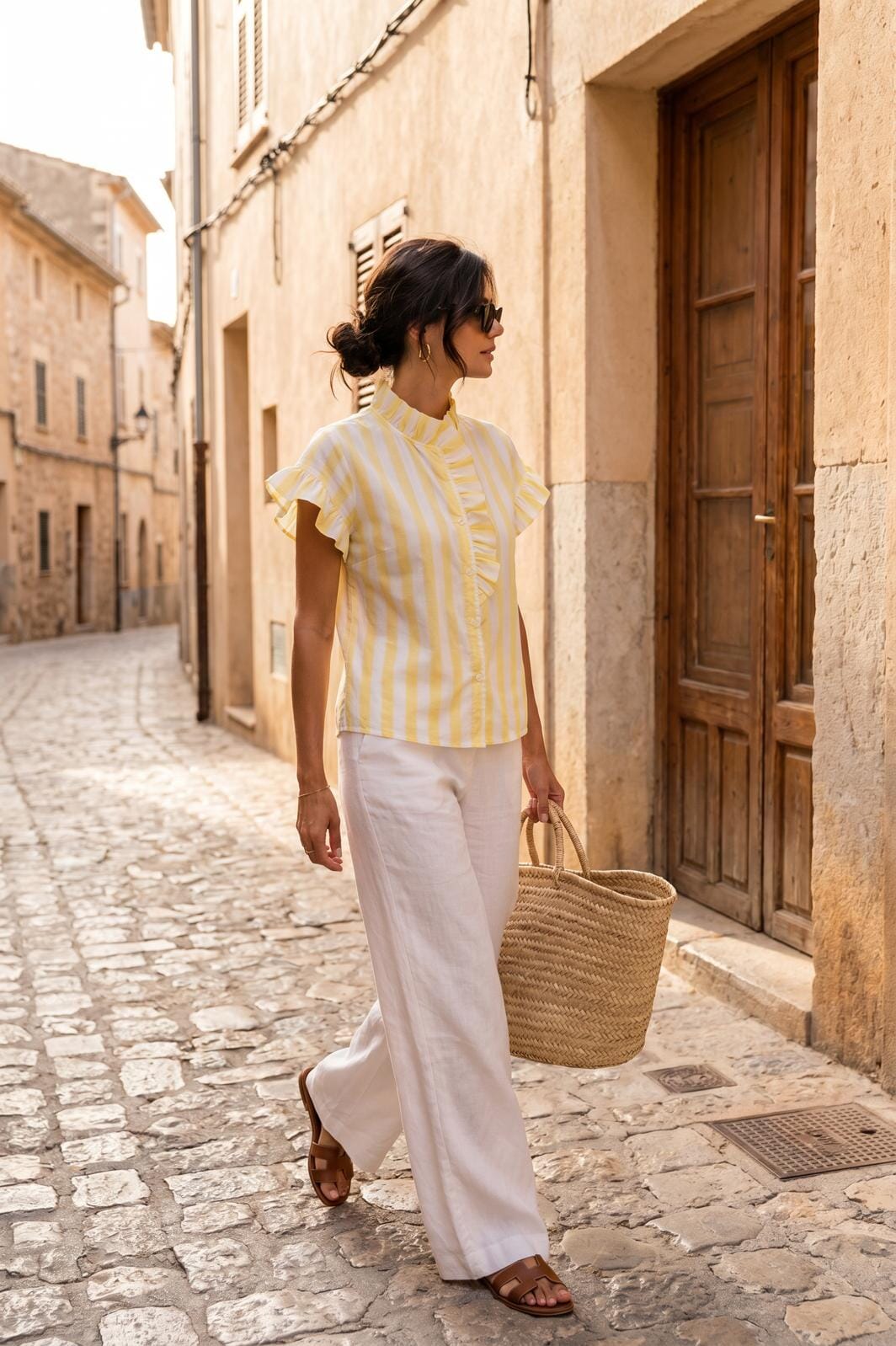 A-bee - Clarinda Blouse - Yellow Bluser 