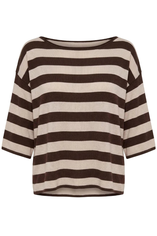 A-Bee - Ivy 70125 - Beige / Brown Stripe T-shirts 