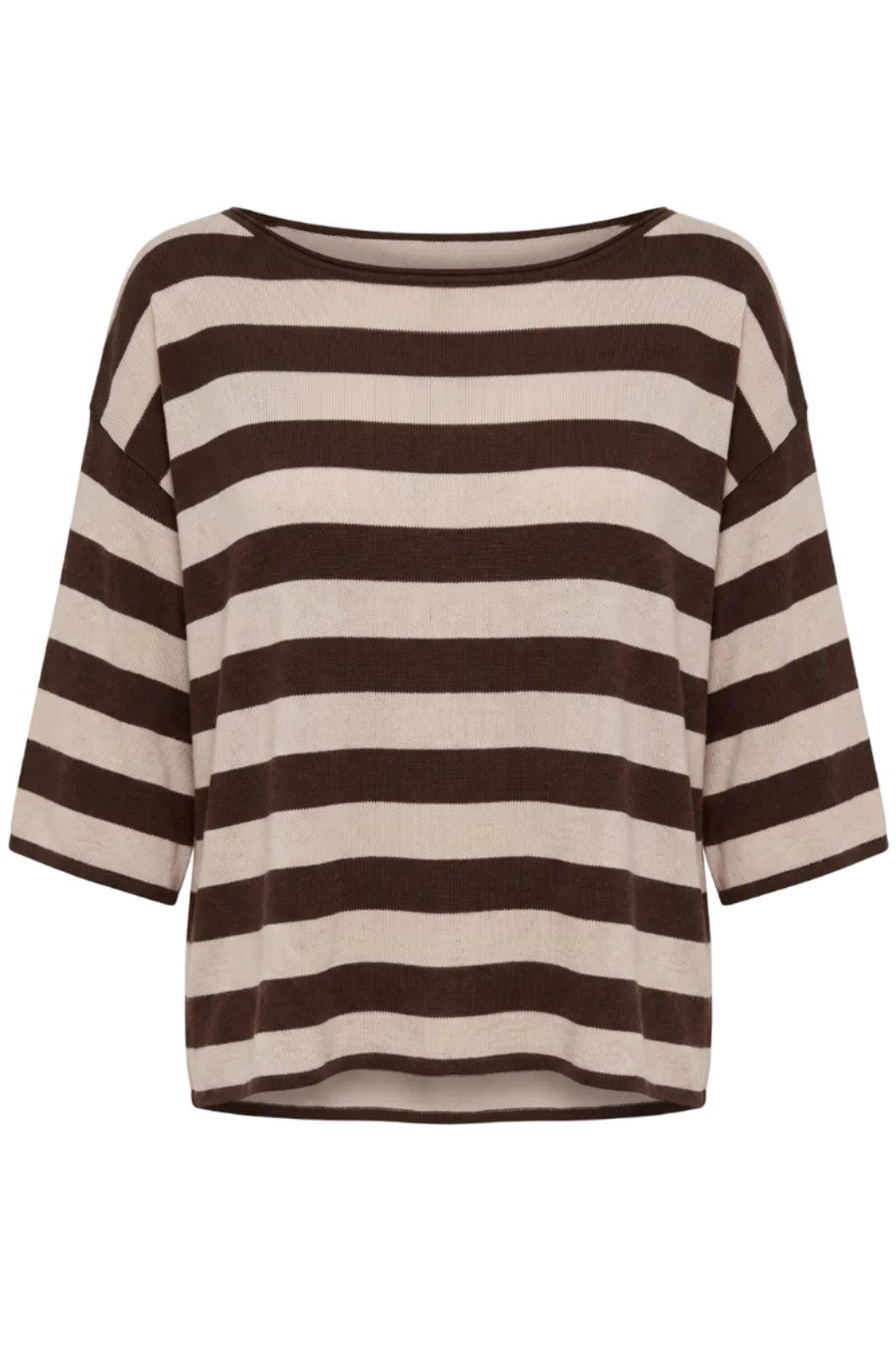 A-Bee - Ivy 70125 - Beige / Brown Stripe T-shirts 