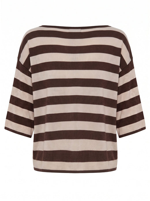 A-Bee - Ivy 70125 - Beige / Brown Stripe T-shirts 