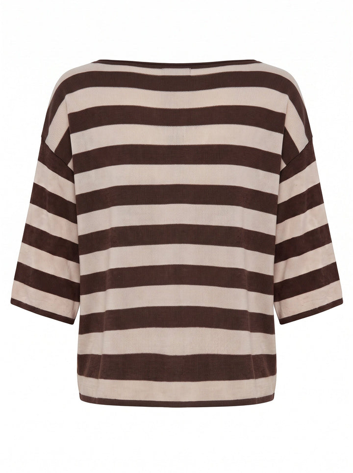 A-Bee - Ivy 70125 - Beige / Brown Stripe T-shirts 