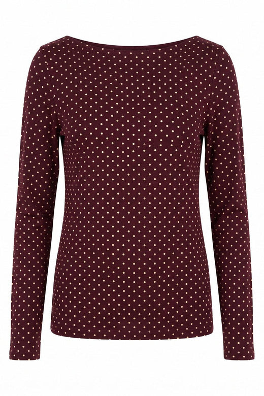 A-Bee - Poppy 97201 - Burgundy With Cream Polka Dot Bluser 