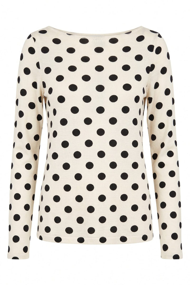 A-Bee - Poppy 97201 - Cream With Black Polka Dot Bluser 