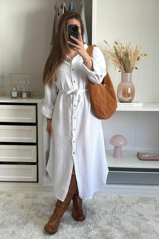 A-bee - Sabina Dress - White Kjoler 