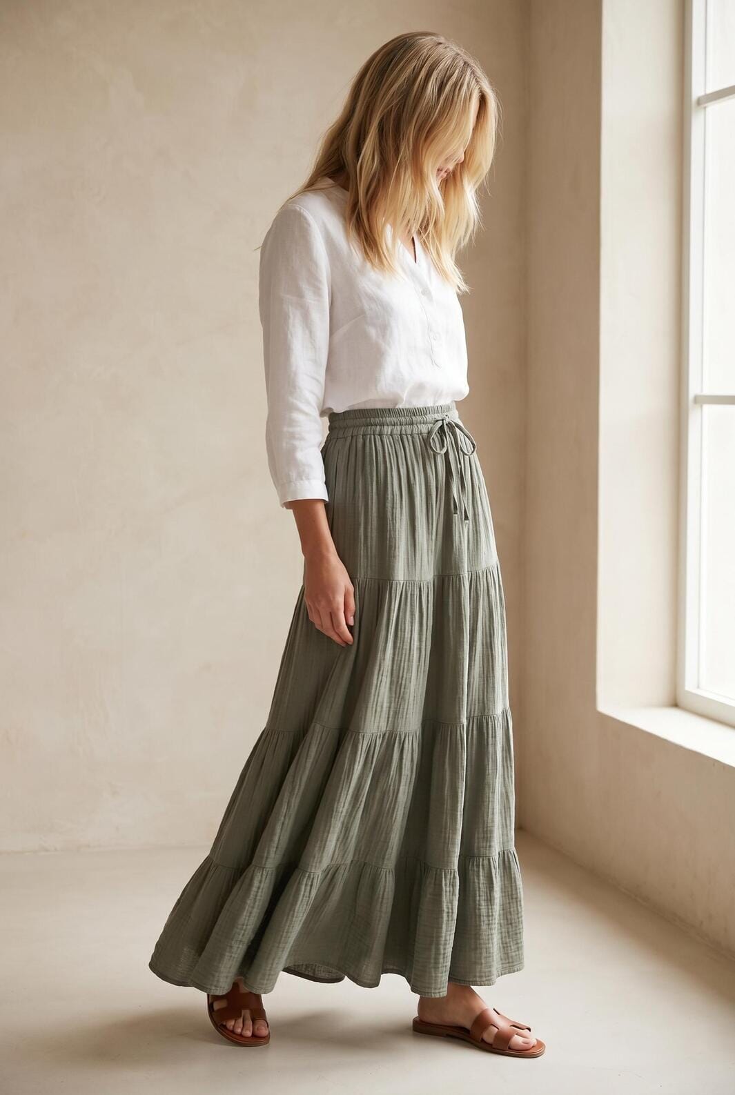 A-bee - Saga Skirt - Kaki Nederdele 