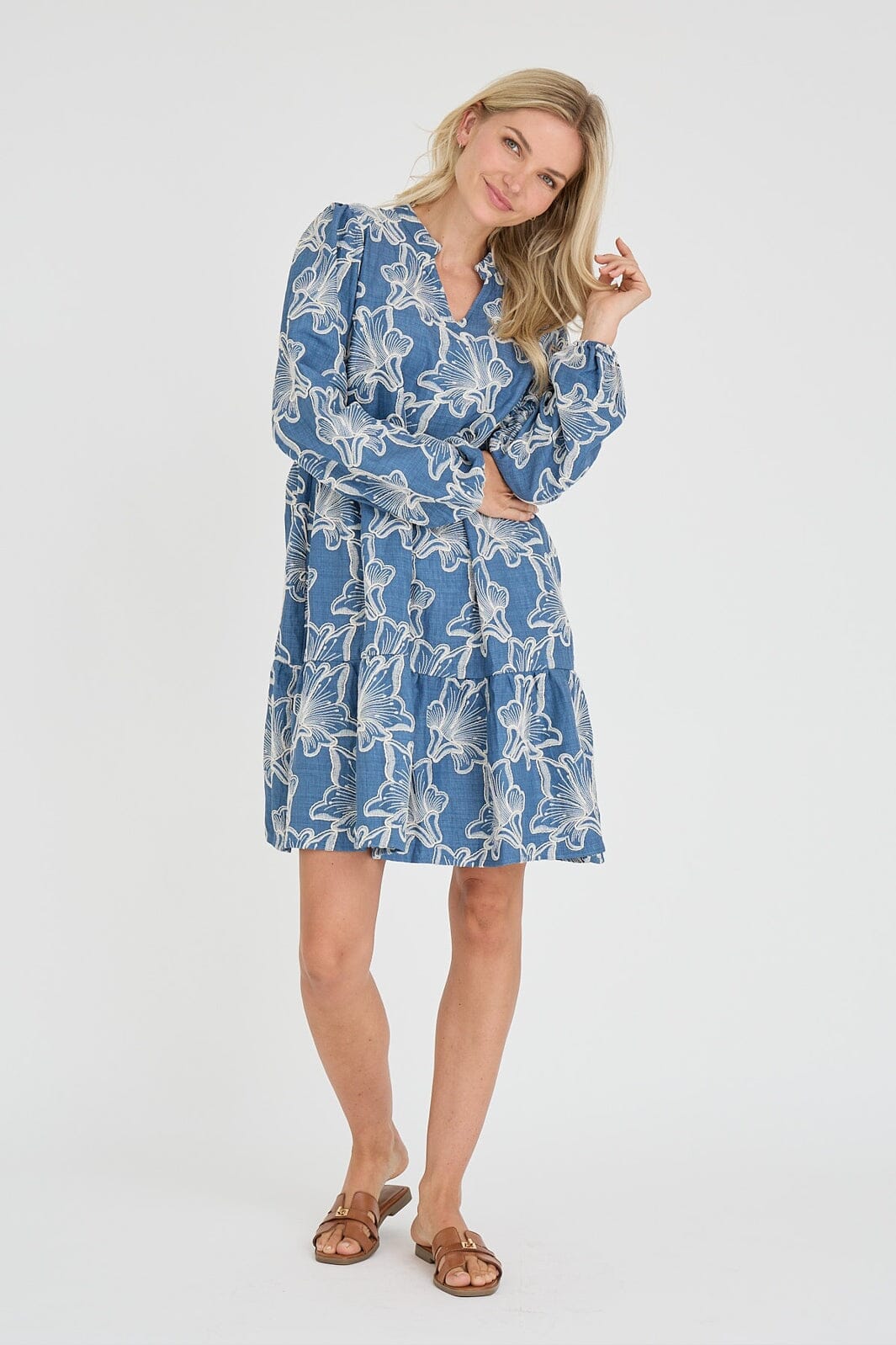 A-View - Adina Dress AV7098 - 286 - Denim Blue