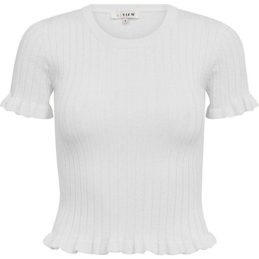 A-View - Fabi Knit Top AV7079 - 000 - White Strikbluser 