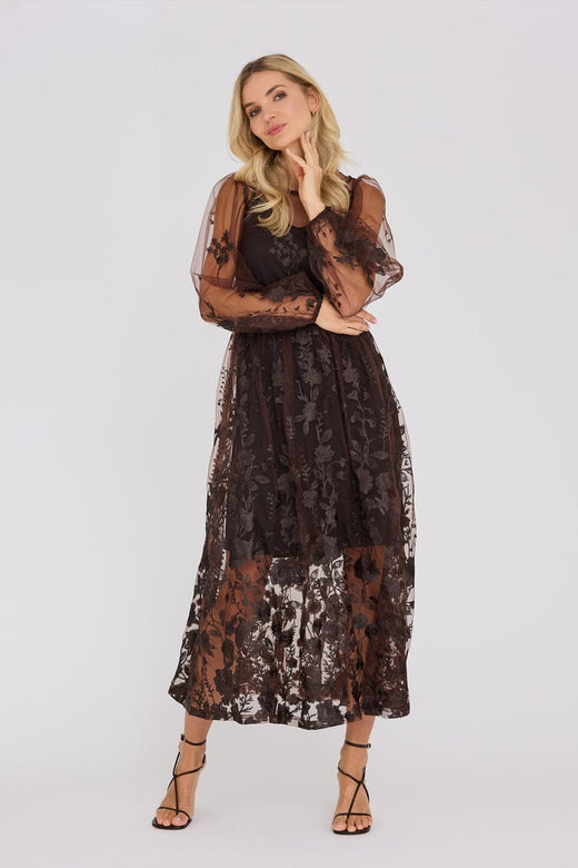 A-View - Fuschia Dress AV4614 - 194 - Dark Brown