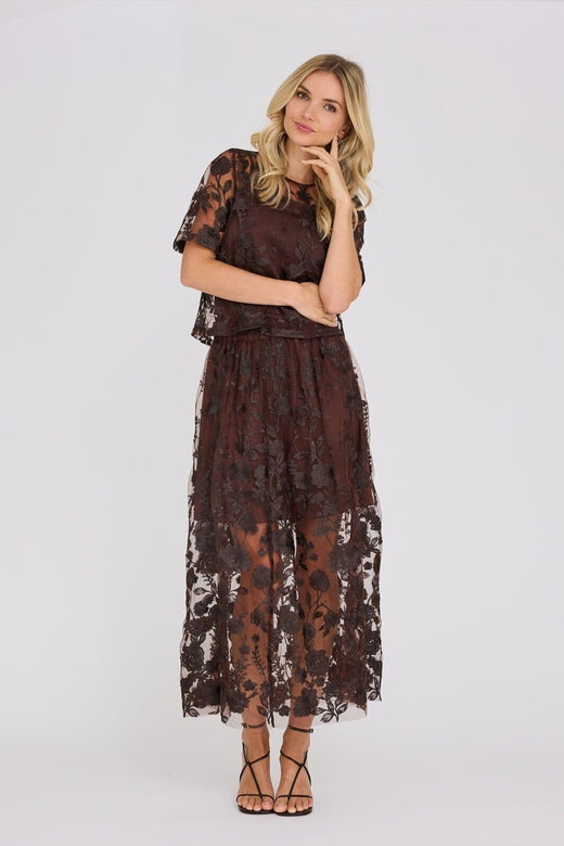 A-View - Fuschia Skirt AV4624 - 194 - Dark Brown