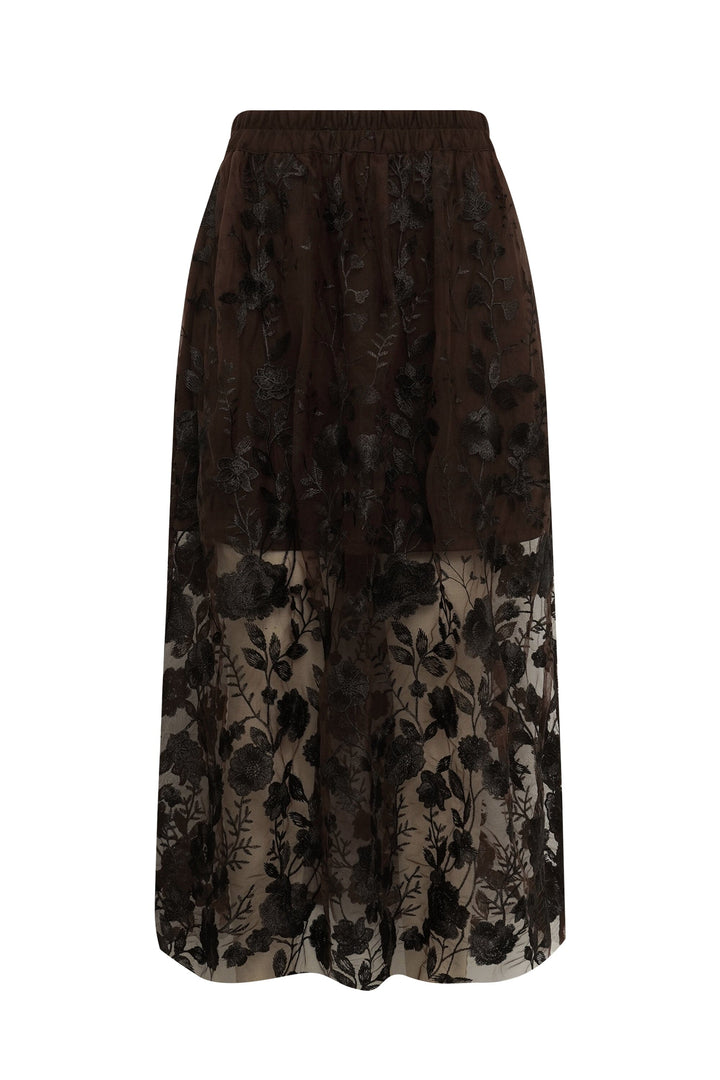 A-View - Fuschia Skirt AV4624 - 194 - Dark Brown Nederdele 