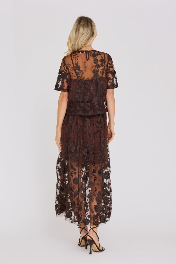 A-View - Fuschia Skirt AV4624 - 194 - Dark Brown