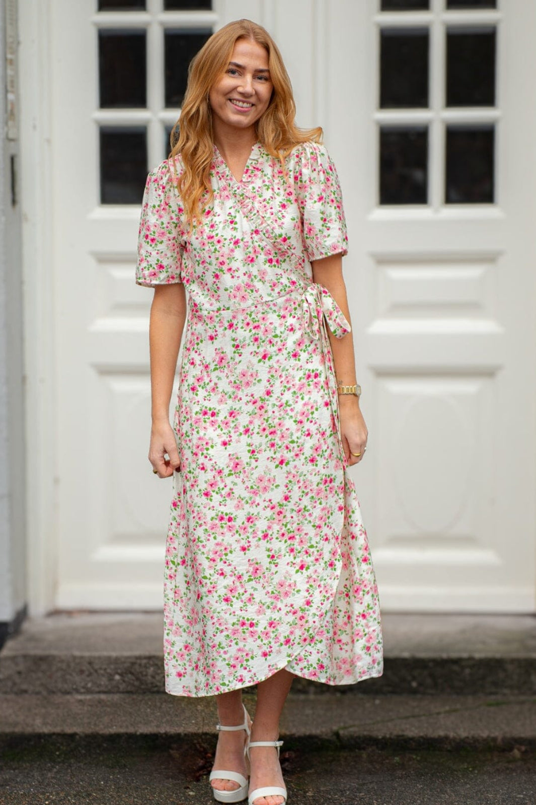 A-View - Peony Dress AV4461-V - 199 - White/Pink