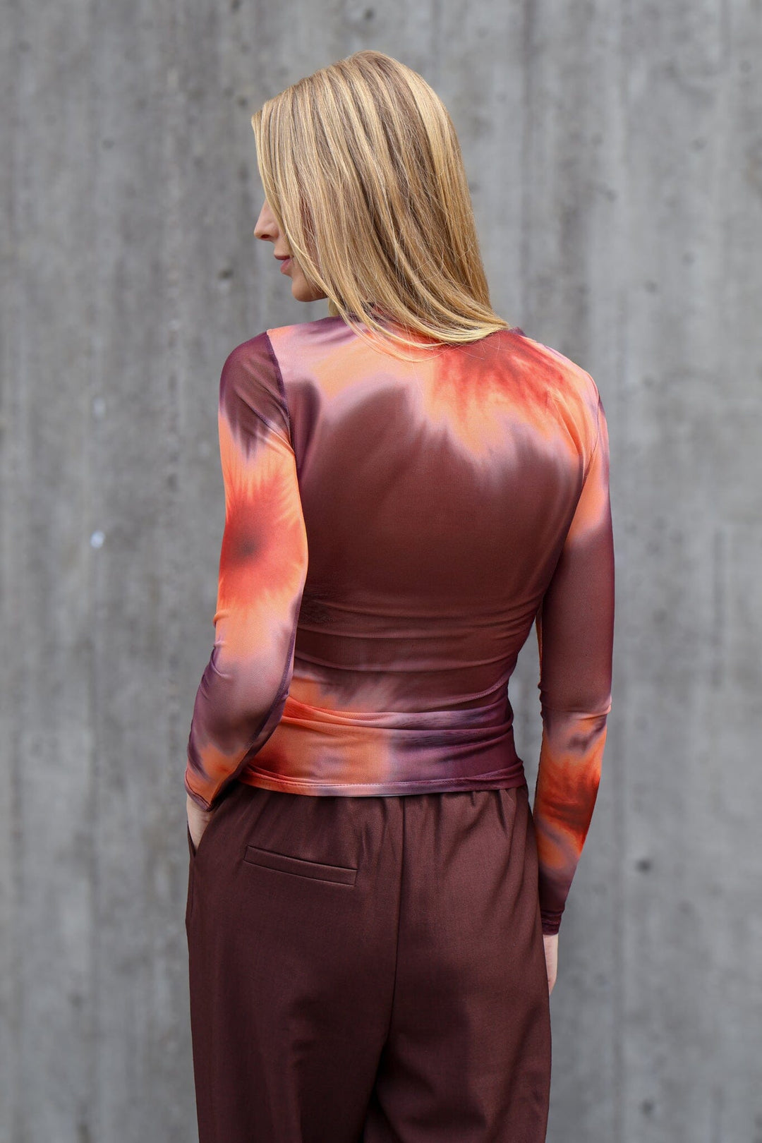 A-View - Silke Blouse AV8045 - 883 - Bordeaux/Orange Bluser 