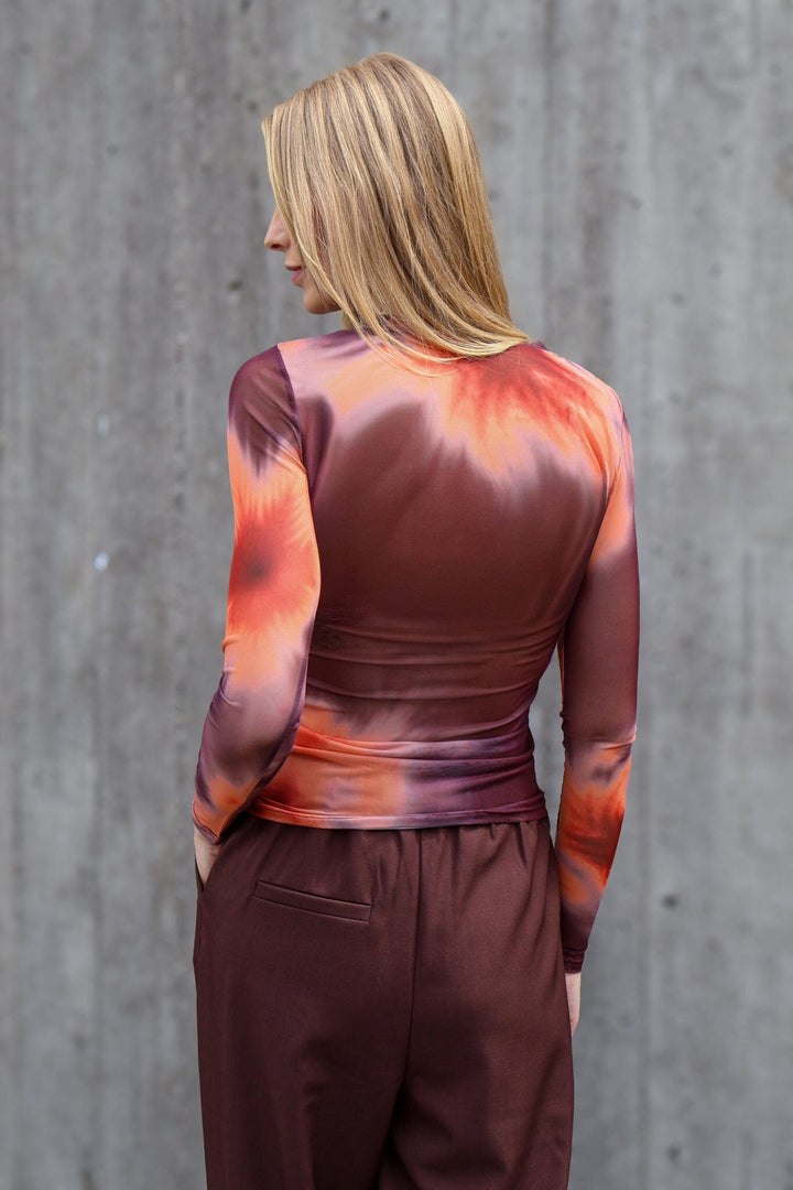 A-View - Silke Blouse AV8045 - 883 - Bordeaux/Orange Bluser 