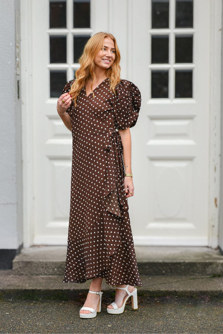 A-View - Sinda Dot Dress AV8312 - 141 - Brown With White Dots