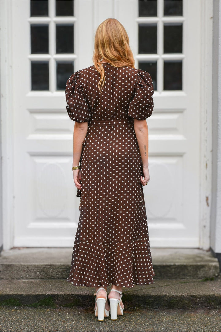A-View - Sinda Dot Dress AV8312 - 141 - Brown With White Dots
