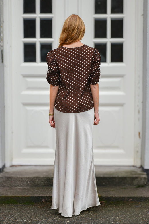 A-View - Sindrella Dot Blouse AV8313 - 141 - Brown With White Dots