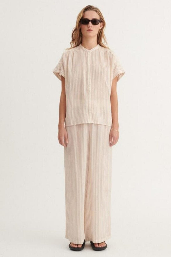 Basic Apparel - Calli Ss Shirt BA425-02 - 779 - Smokey Gray / Whisper White / Cedar Wood