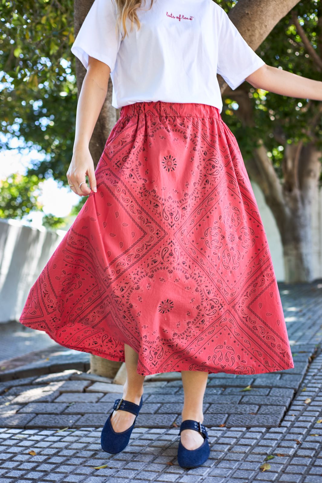 Black Colour - Bcabbie Skirt 40728 - Red Paisley Limited