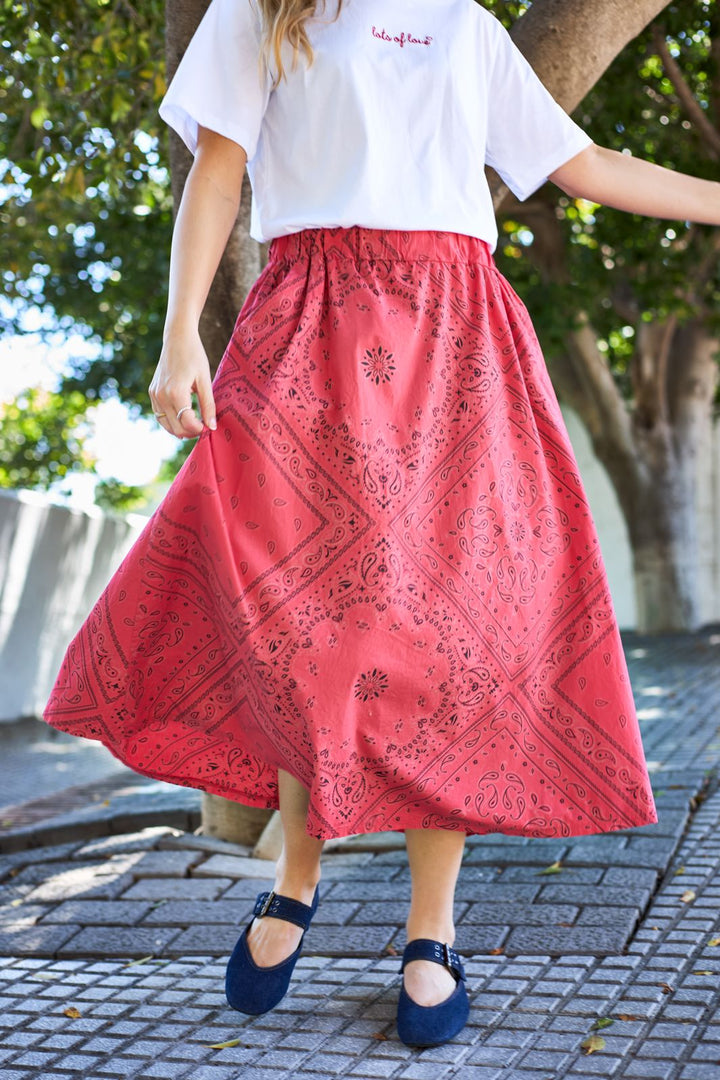 Black Colour - Bcabbie Skirt 40728 - Red Paisley Limited