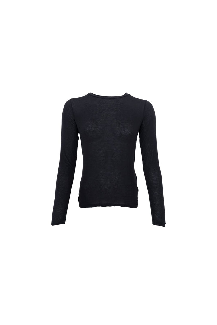Black Colour - Bcalba Ls Tee 41260 - Shirts,Mesh & Basic Blouses - Black Solid