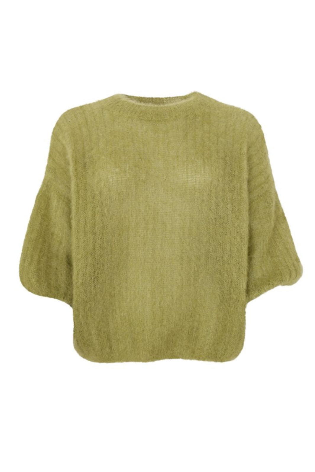 Black Colour - Bcbjoerk S/S Jumper 1260 - Dk. Lime