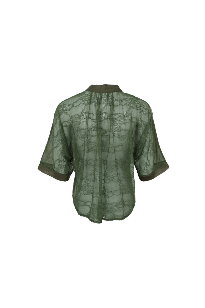Black Colour - Bccarla Lace Shirt 41216 - Army