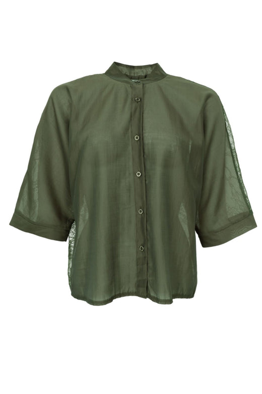 Black Colour - Bccarla Lace Shirt 41216 - Army