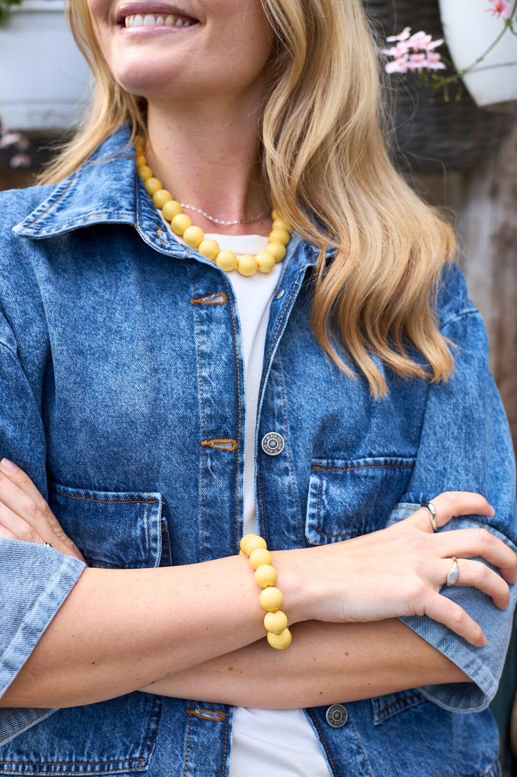 Black Colour - Bccelina Necklace 4434 - Yellow