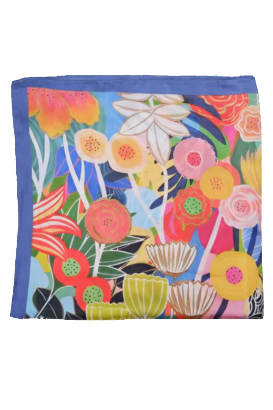Black Colour - Bceden Mini Scarf 3688 - Multi Blue