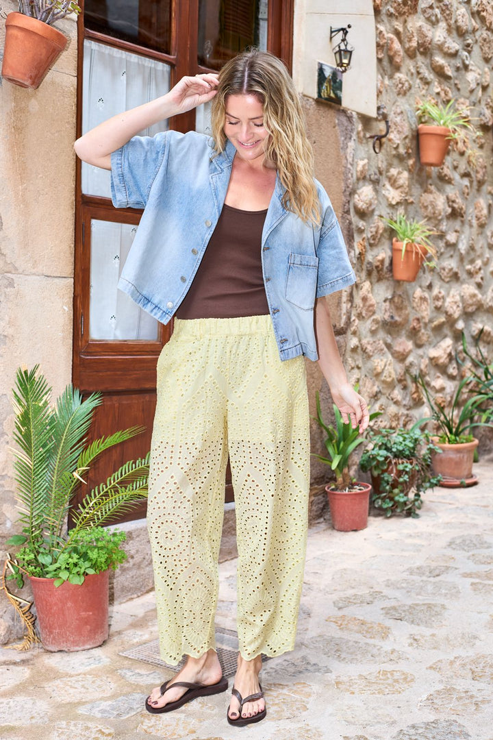 Black Colour - Bcfrey Barrel Lace Pant 41196 - Lt. Yellow