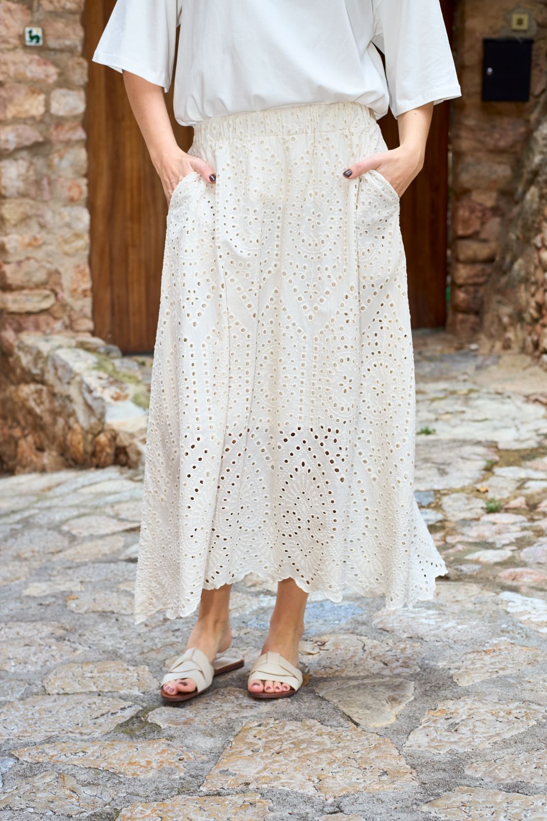 Black Colour - Bcfrey Lace Skirt 41192 - Creme