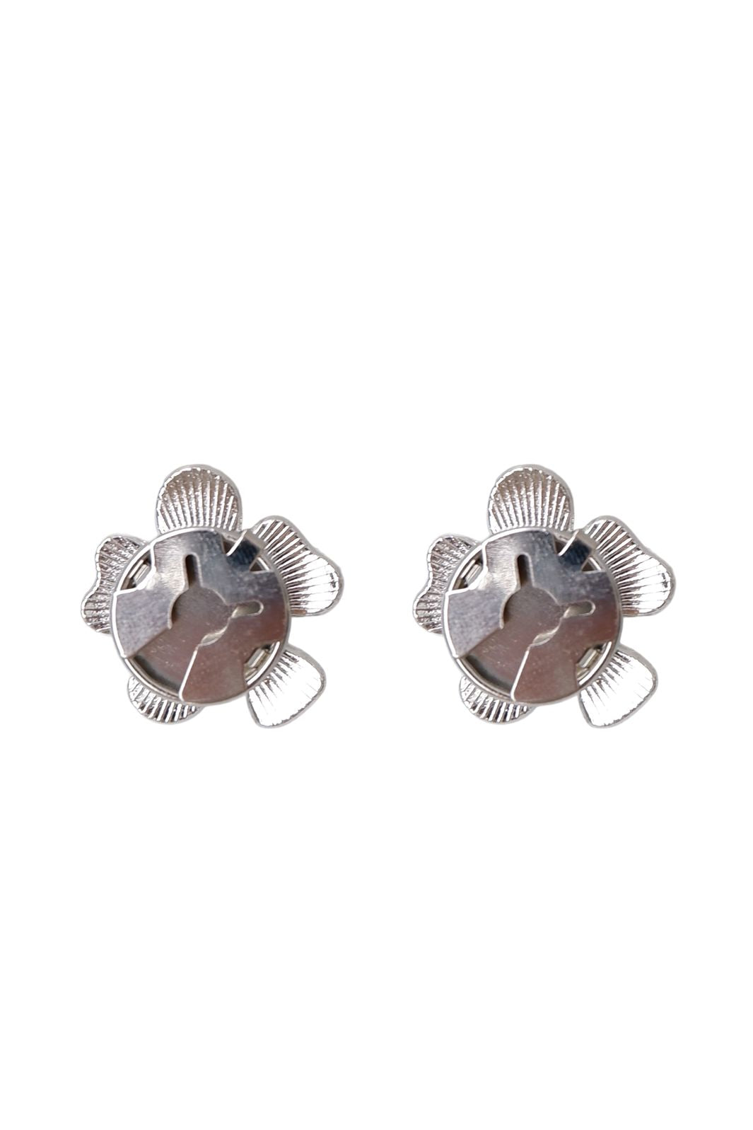 Black Colour - Bcjelline Button Covers, 2 Pcs. Set 4539 - Silver Coloured