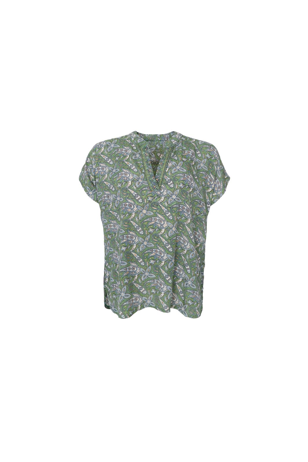 Black Colour - Bcluna Andrea S/S Blouse 39234 - Glory Green