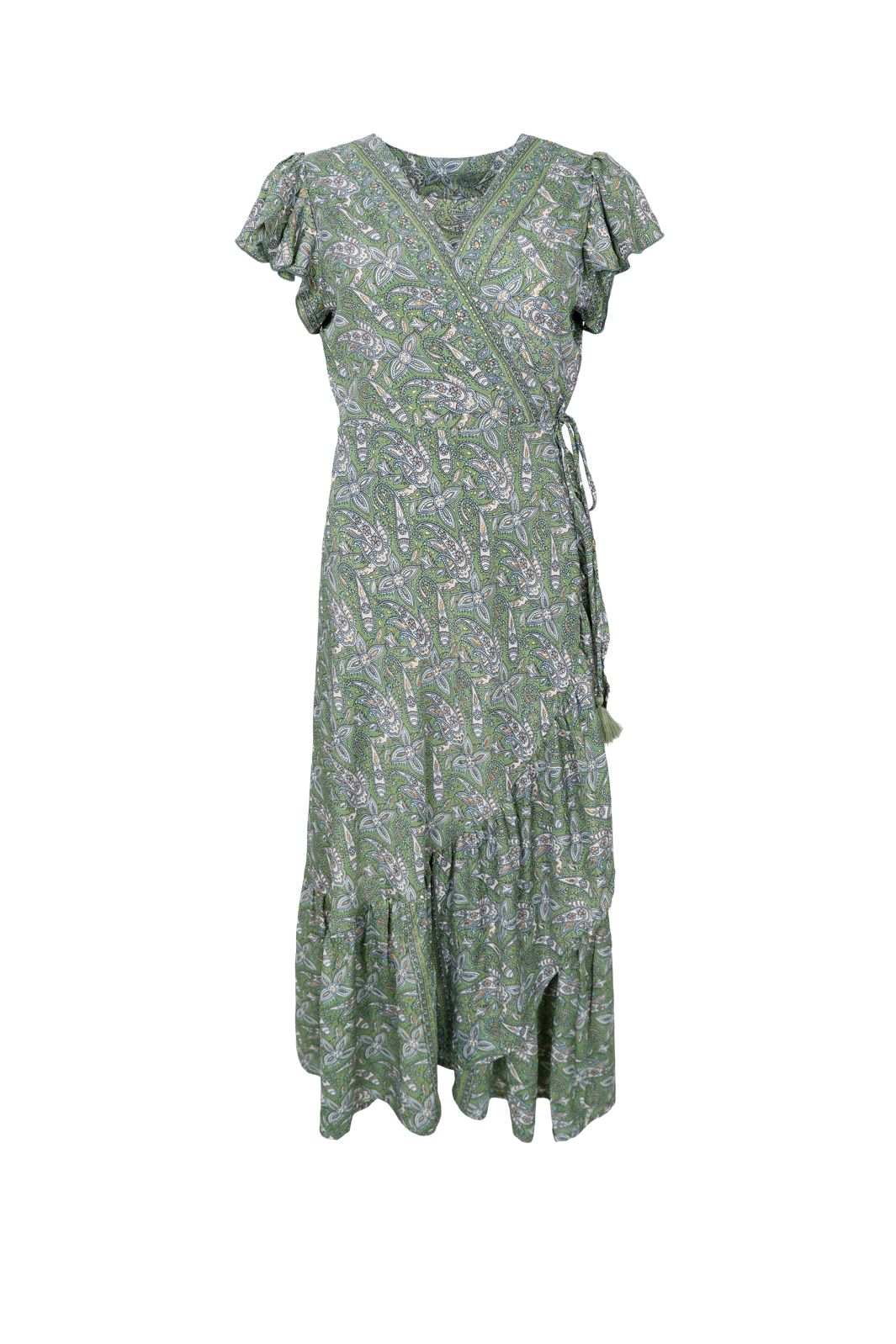 Black Colour - Bcluna Flared Wrap Dress 39151 - Glory Green