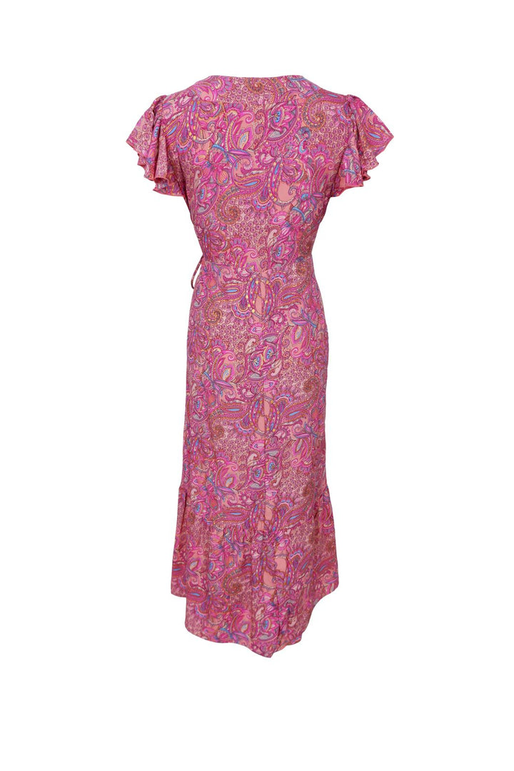 Black Colour - Bcluna Flared Wrap Dress 39151 - Pink Vibe