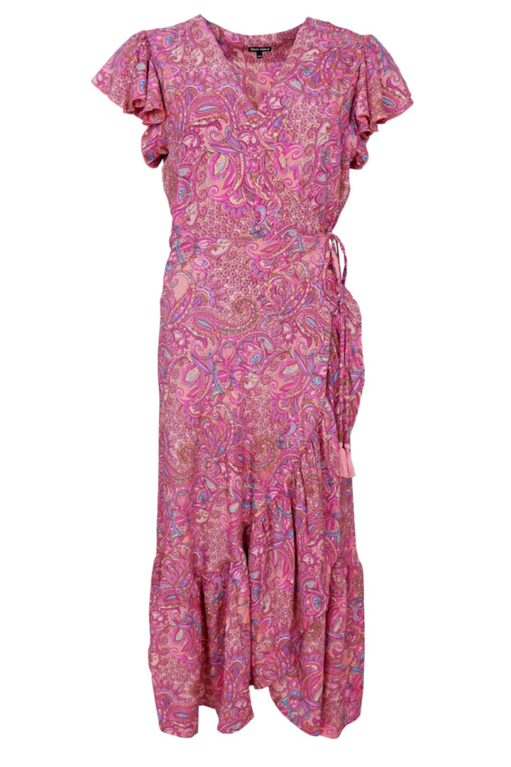 Black Colour - Bcluna Flared Wrap Dress 39151 - Pink Vibe