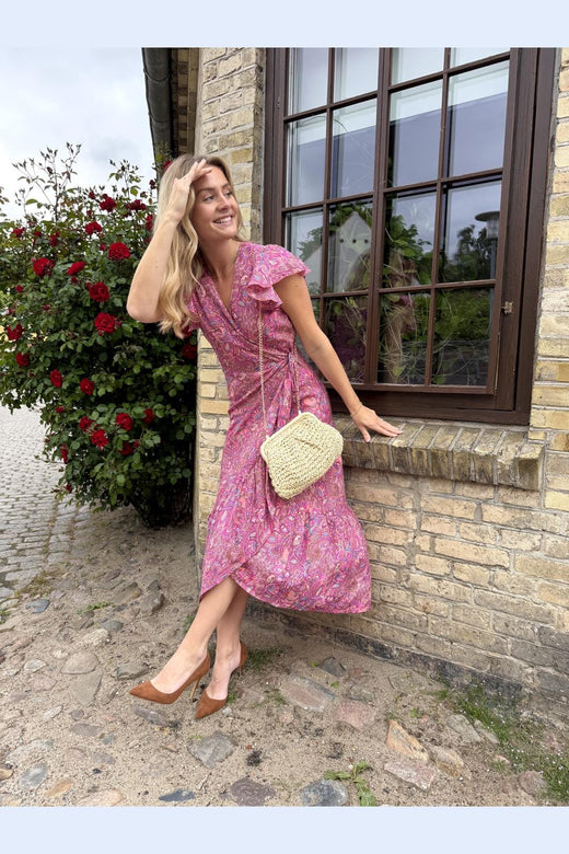 Black Colour - Bcluna Flared Wrap Dress 39151 - Pink Vibe
