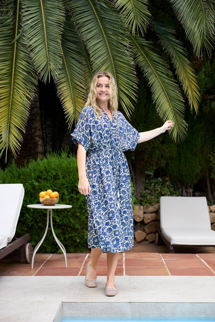 Black Colour - Bcluna Kaftan Tie Dress 39214 - Royal Blue Limited