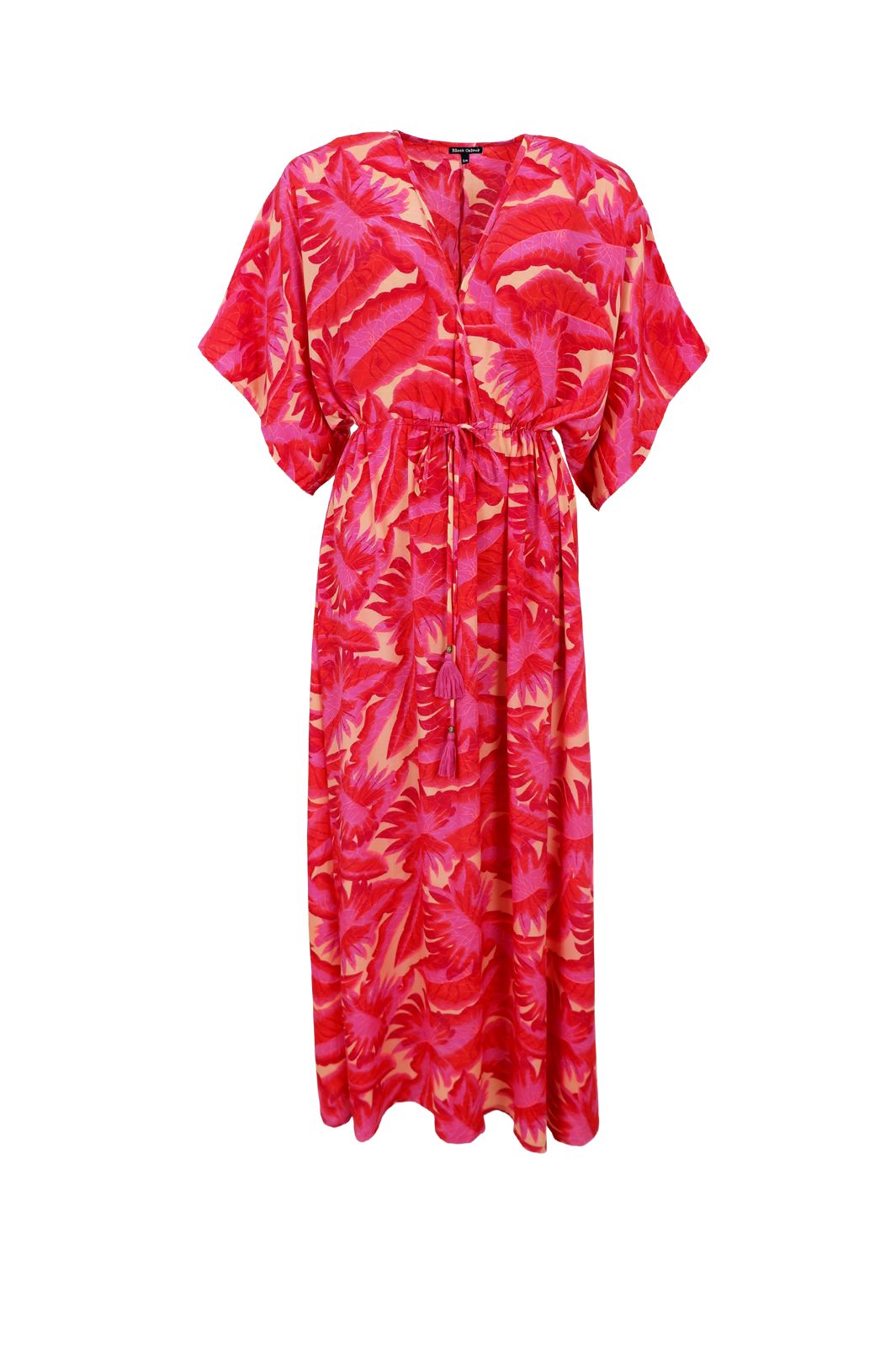 Black Colour - Bcluna Long V-Neck Dress 39215 - Epic Pink