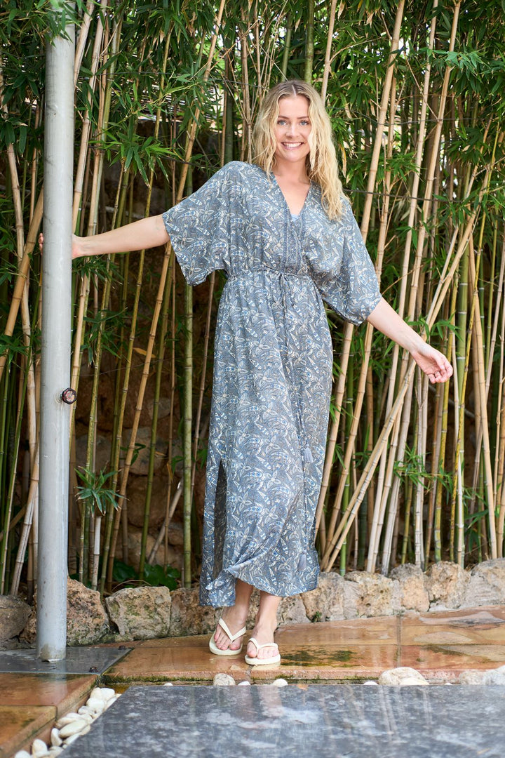Black Colour - Bcluna Long V-Neck Dress 39215 - Glory Blue Limited