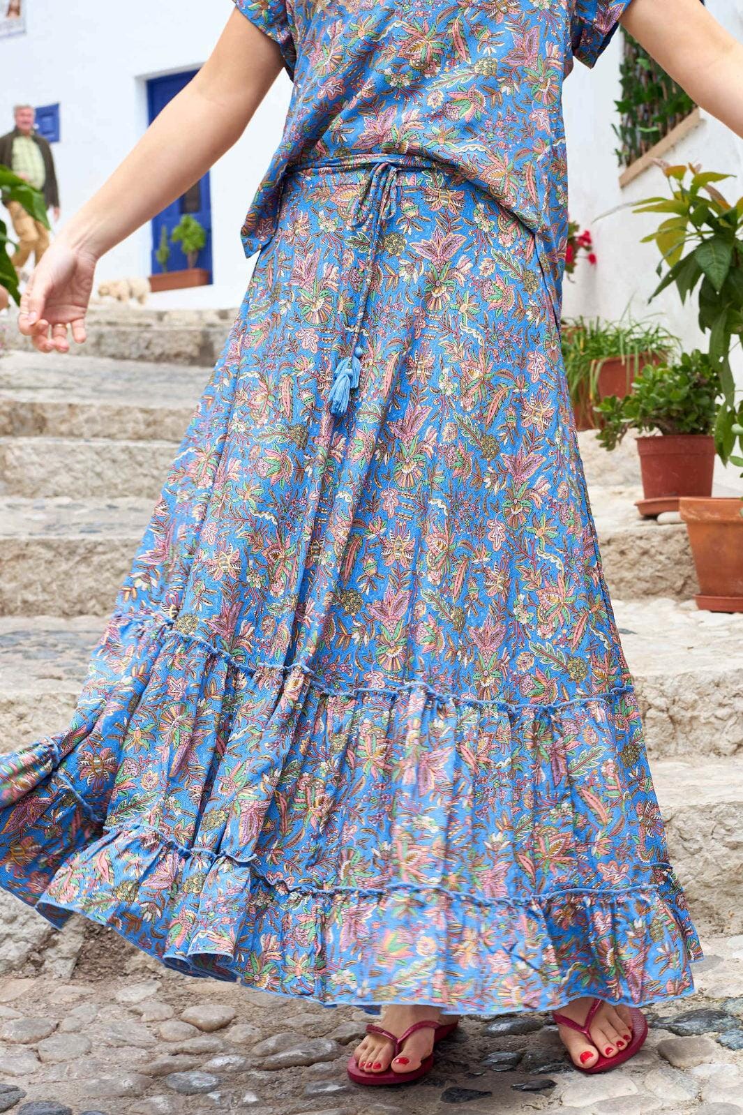 Black Colour - Bcluna Maxi Frill Skirt 39133 - Violet Blue Nederdele 