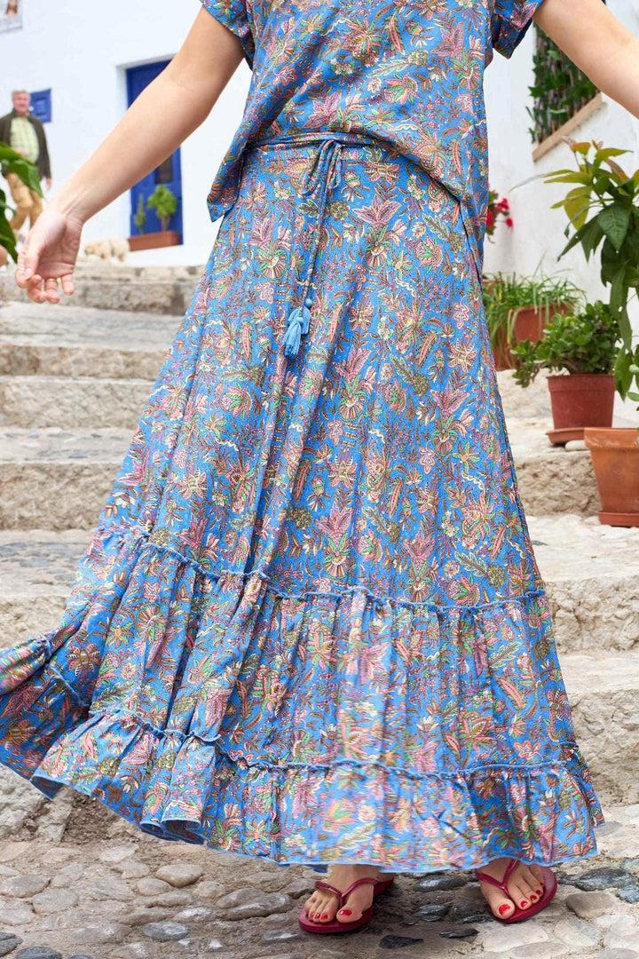 Black Colour - Bcluna Maxi Frill Skirt 39133 - Violet Blue Nederdele 