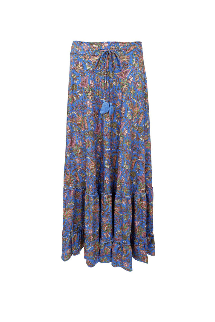 Black Colour - Bcluna Maxi Frill Skirt 39133 - Violet Blue