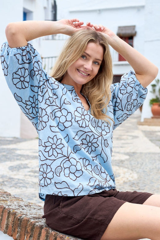 Black Colour - Bcmarriot Raglan Blouse 41160 - Lt. Blue