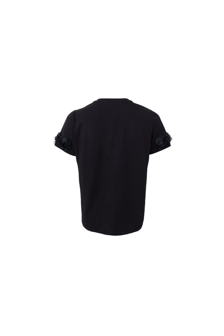 Black Colour - Bcmay Flowerpatch Tee 41102 - Shirts - Black